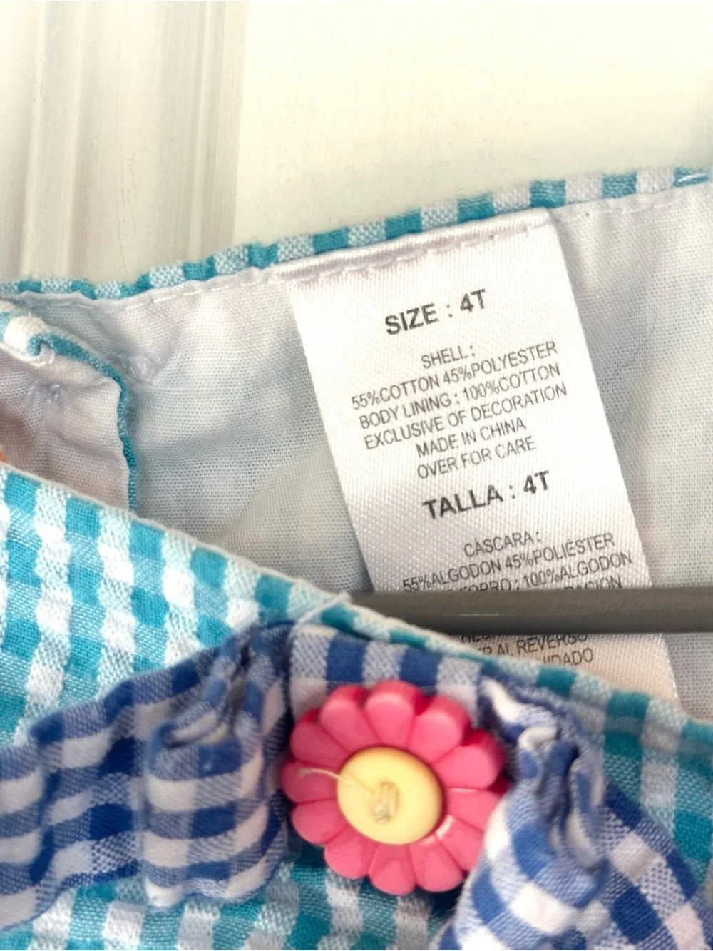 Blueberi Boulevard 4T Kids Gingham Tiered Dress in Teal, Pink, Blue, Orange